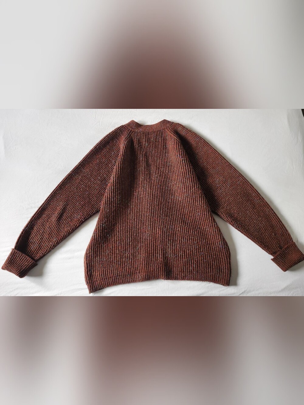 Vintage Parkhurst Brown Ribbed Cardigan Sweater - Picture 11 of 12